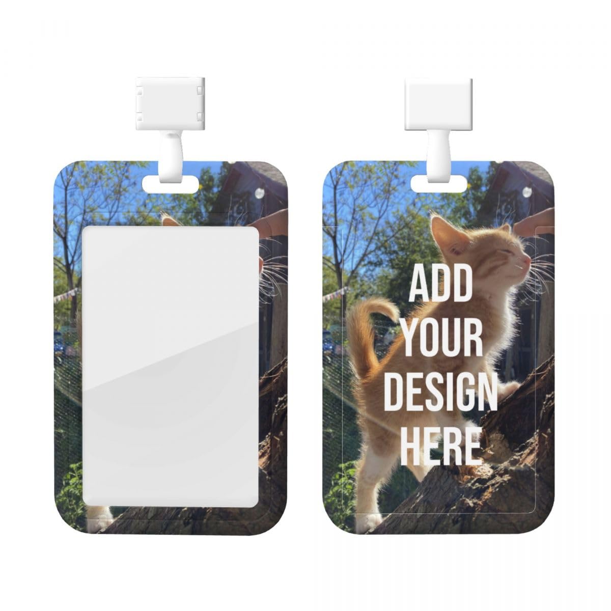 Customized Retractable ID Card Holders Upload Your Name Text Image Personalized Card Badge Holder with Rope for Office