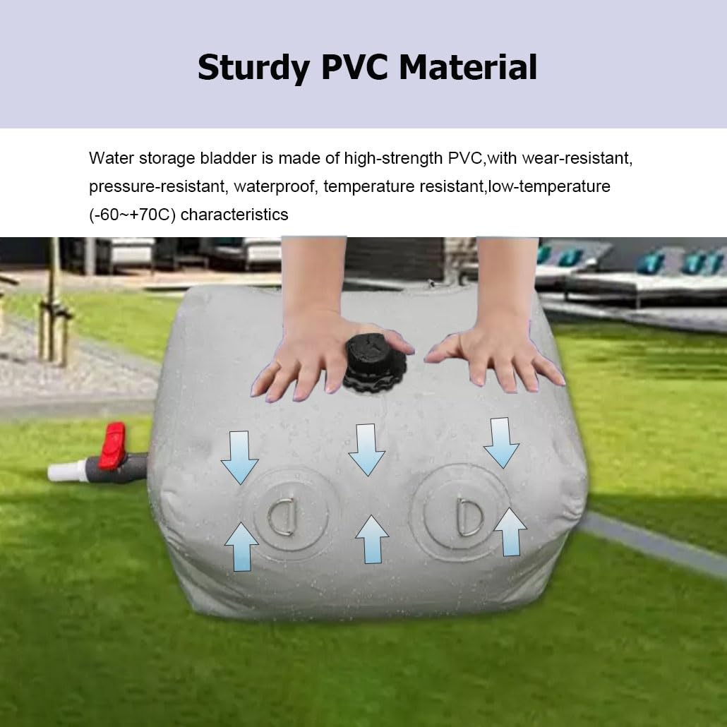 Vejiga De Agua Plegable PVC [50-4000L] - Tanque De Almacenamiento Portátil para Jardín, Camping Y Emergencias - Depósito Flexible Resistente para Agua Potable(1.5x1x0.7m/1000L/264gal)