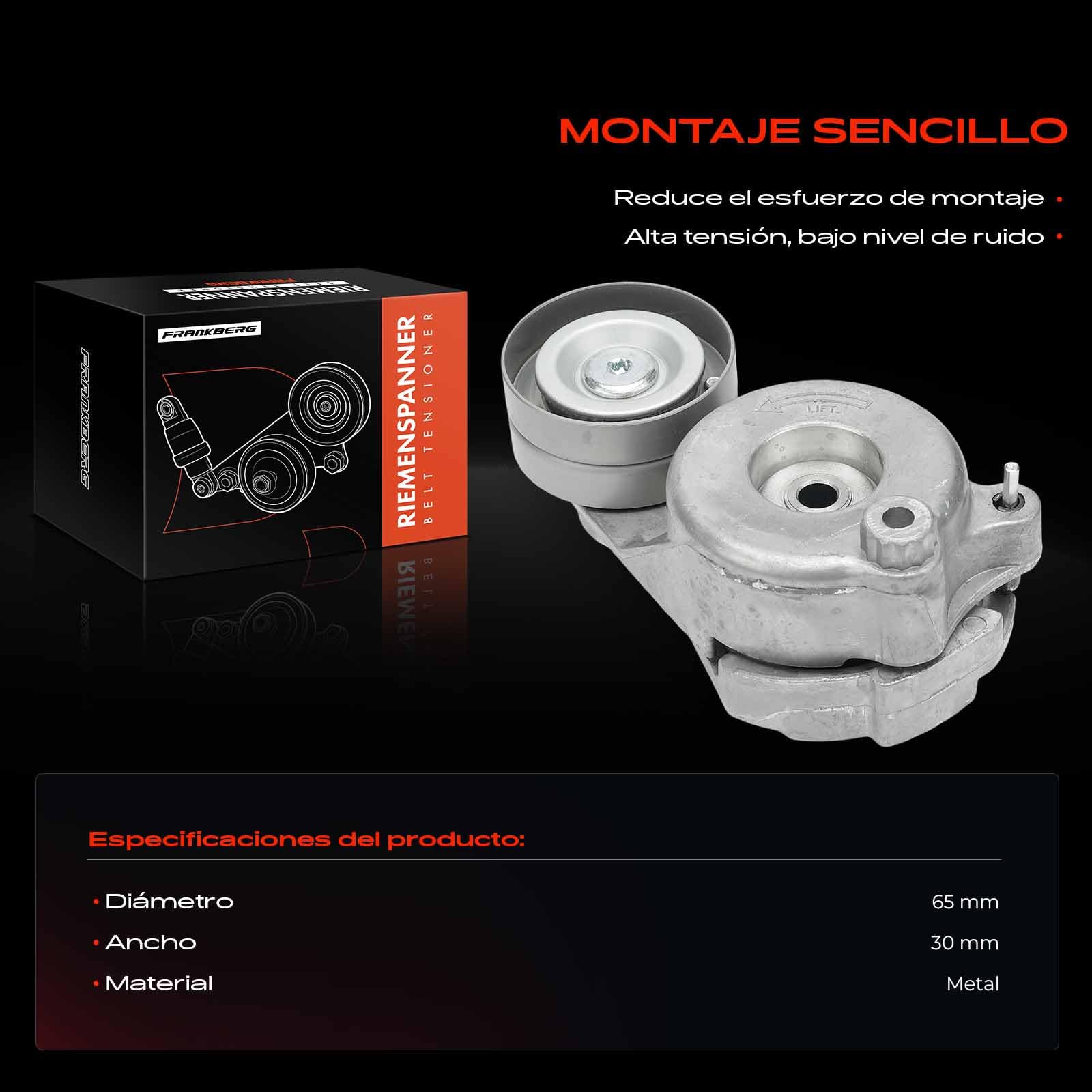 Frankberg Polea guía de rodillos Diesel Compatible con Clase E T-Model S212 3.0L Clase E W212 3.0L GLK-Klasse X204 3.0L Clase M W166 3.0L GLE W166 3.0L Replace# 6422001370