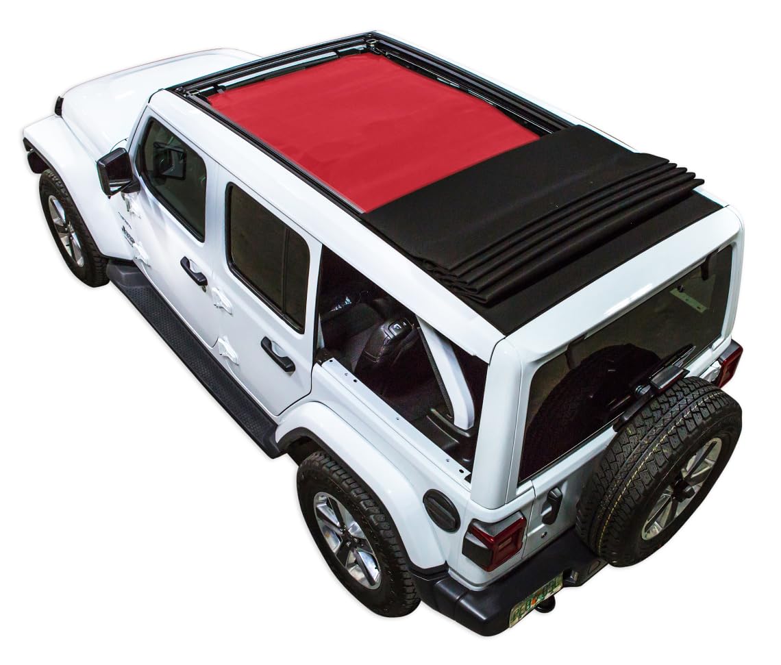 SPIDERWEBSHADE Original JL 4-Door POWERTOP Full Sun Shade Top (2018-2023) Compatible with Jeep Wrangler JLU Sky ONE Touch Rubicon Sahara All Trims -
