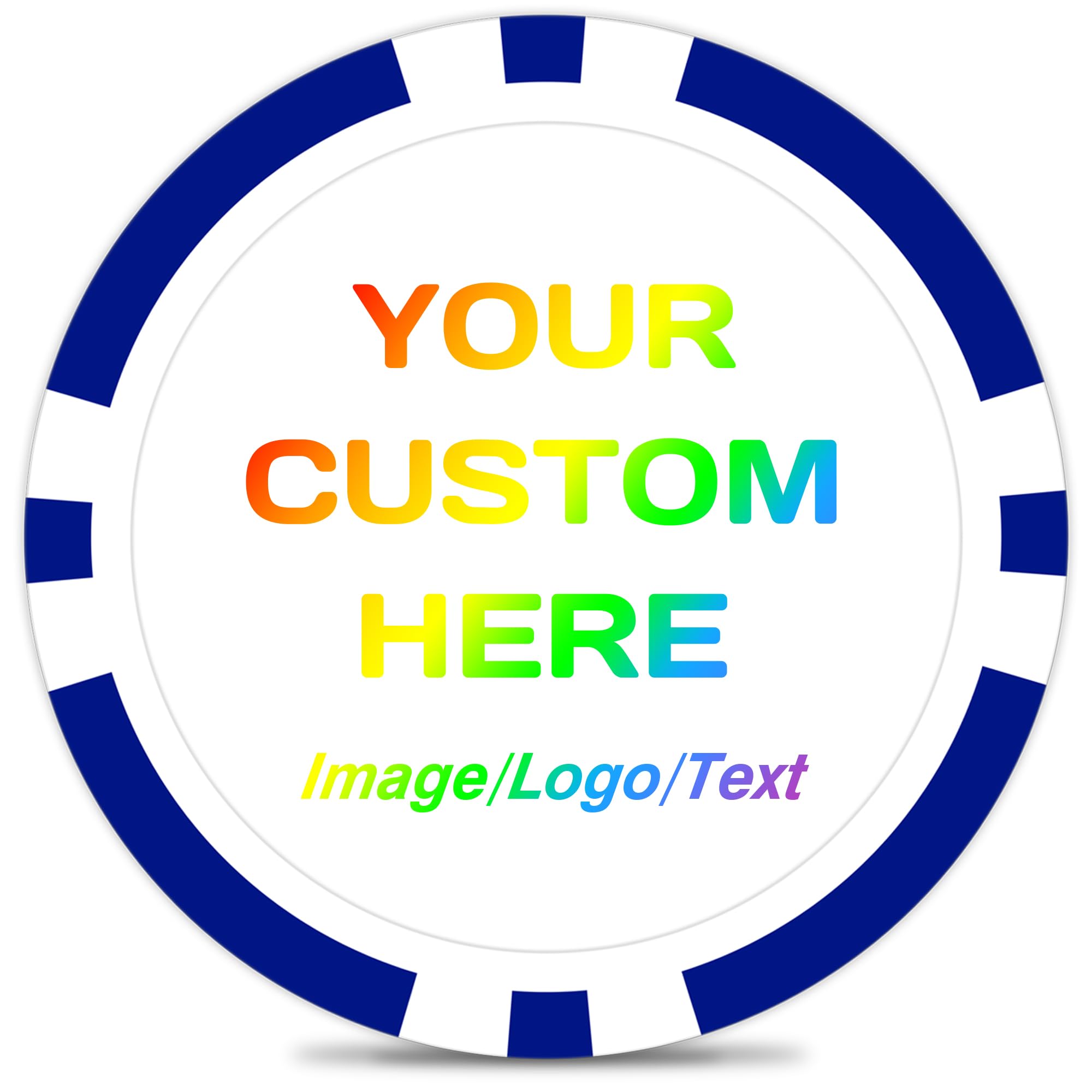 ZLYXIU 50-500 Custom Poker Chips, 11.5g Casino Size Clay Chips, Upload Your Image or Text for Personalization, for Bar Tokens, Poker Games or Event