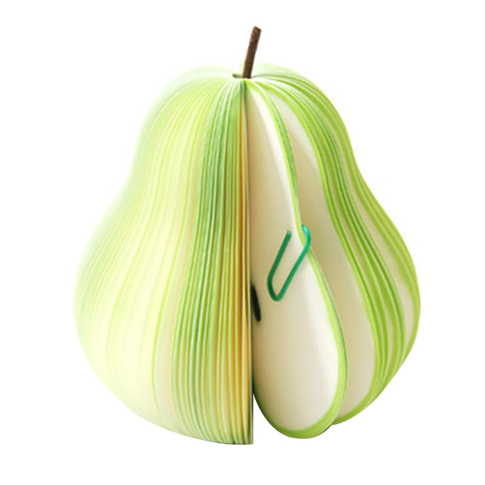 Unique Fruit Design Notepads Expandable Sticky Notes 100 Pages Pear Shape Portable Scratch Paper Desk Decor Office Pear