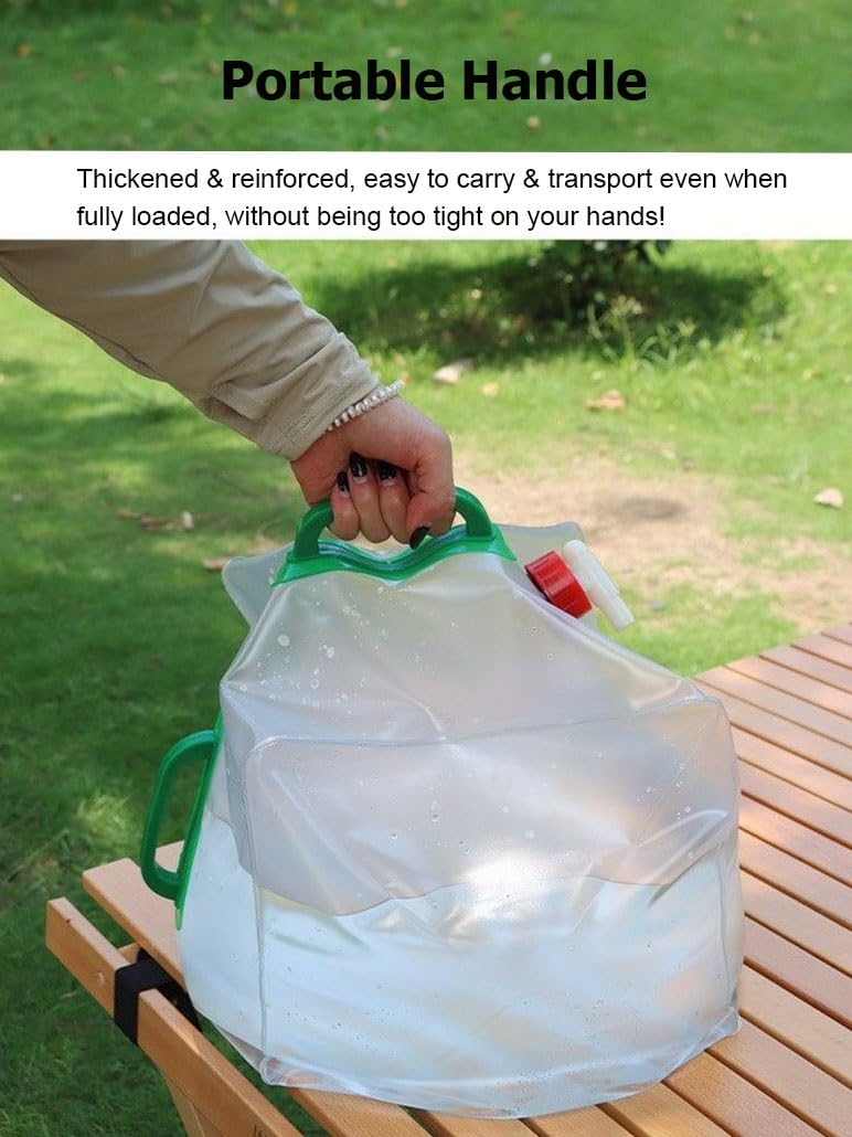 Faltbarer Wasserbehälter, transparenter Wassertank mit Zapfhahn für Outdoor-Aktivitäten wie Camping, Wandern und Notfälle