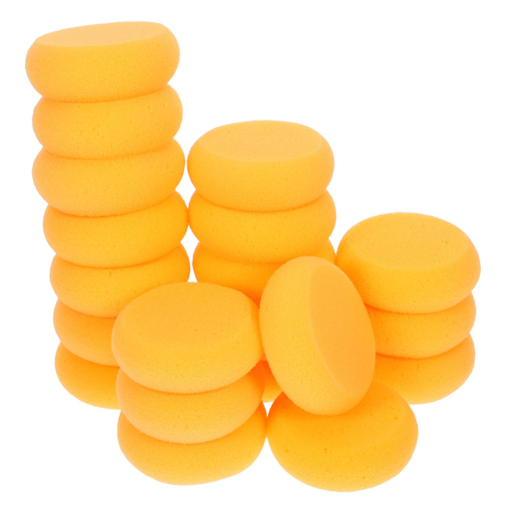 PRETYZOOM 80 Piezas Esponjas de Celulosa para Cocina Absorbentes y Reutilizables Esponjas Redondas de Textura de Panal Suaves y No para Limpieza de Cocina Baño y Coches Color Amarillo