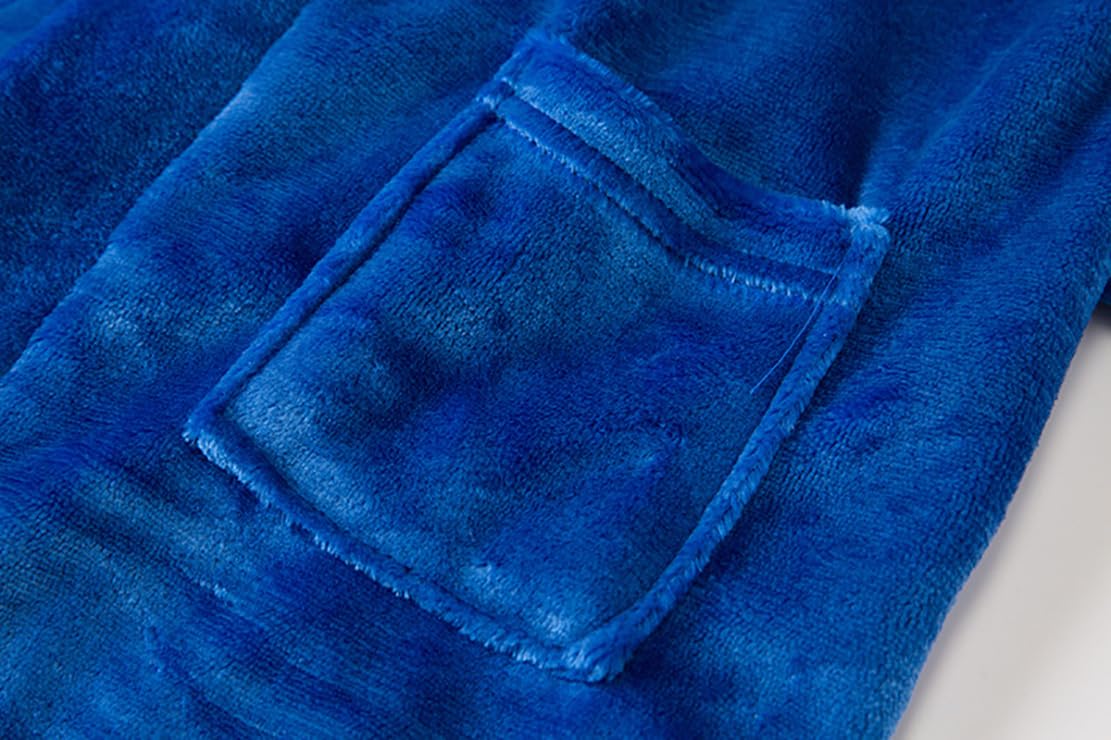 Peignoir de chambre pour filles - Couleur unie - Peignoir à capuche en flanelle polaire pour garçons