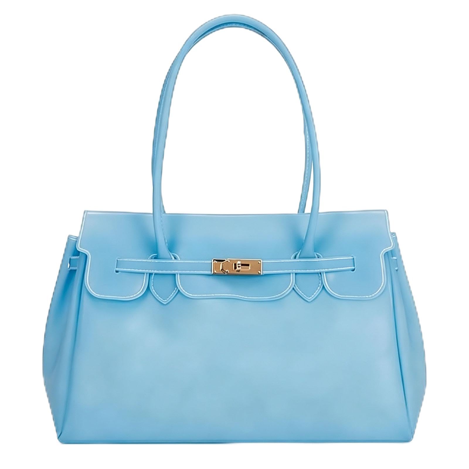 Vintage Y2K jelly tote bag –PVC jelly purses for women for Travel & Commute, Lightweight Roomy Design, Korean Style Must-Have