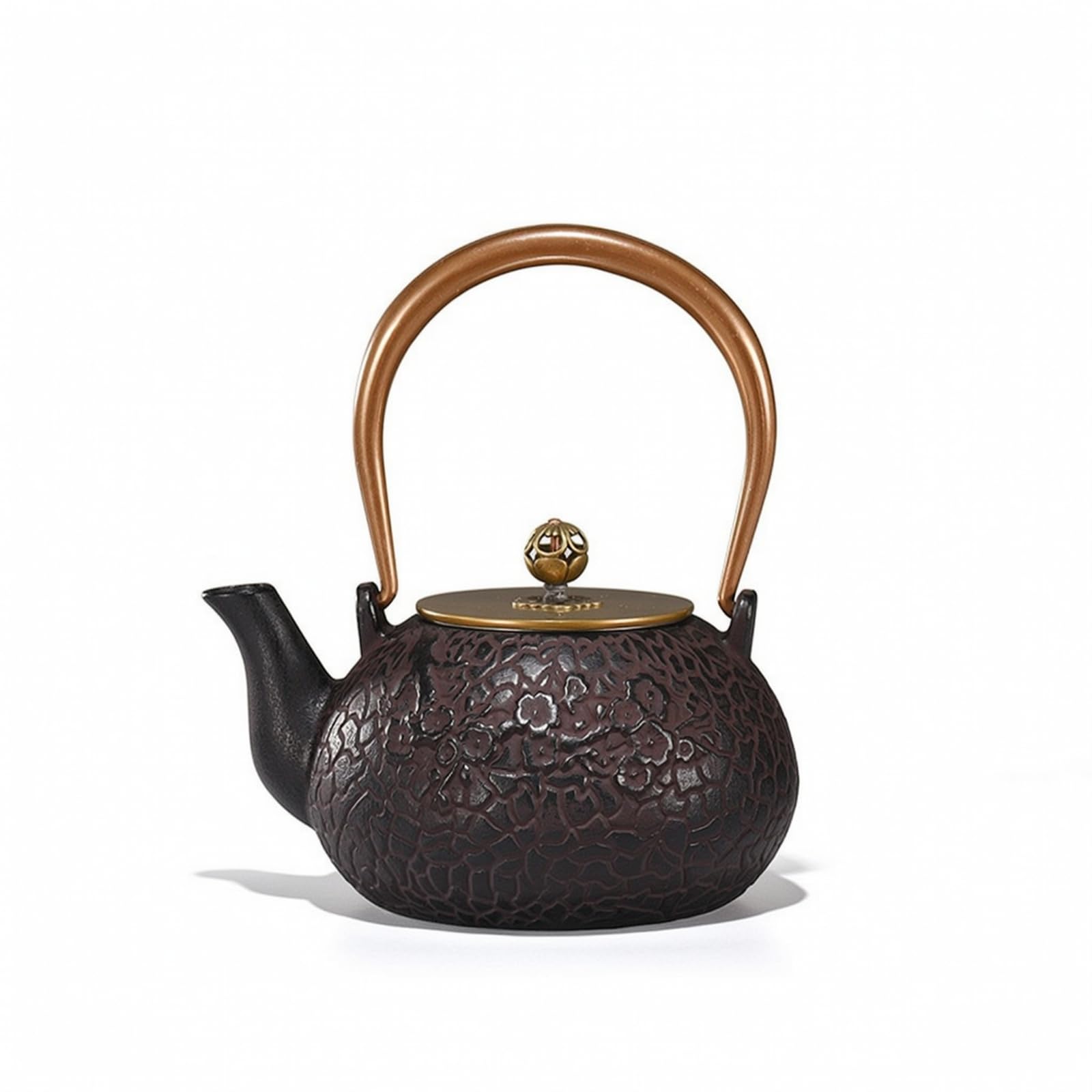 Baoblaze Tetera de Hierro Fundido Tetera Hervidor Jarra con Colador con Tapa Integrada y Detalle Ornamental Diseño Clásico y Funcional con Gran Conservación de, Maroon, Anxiangshuying