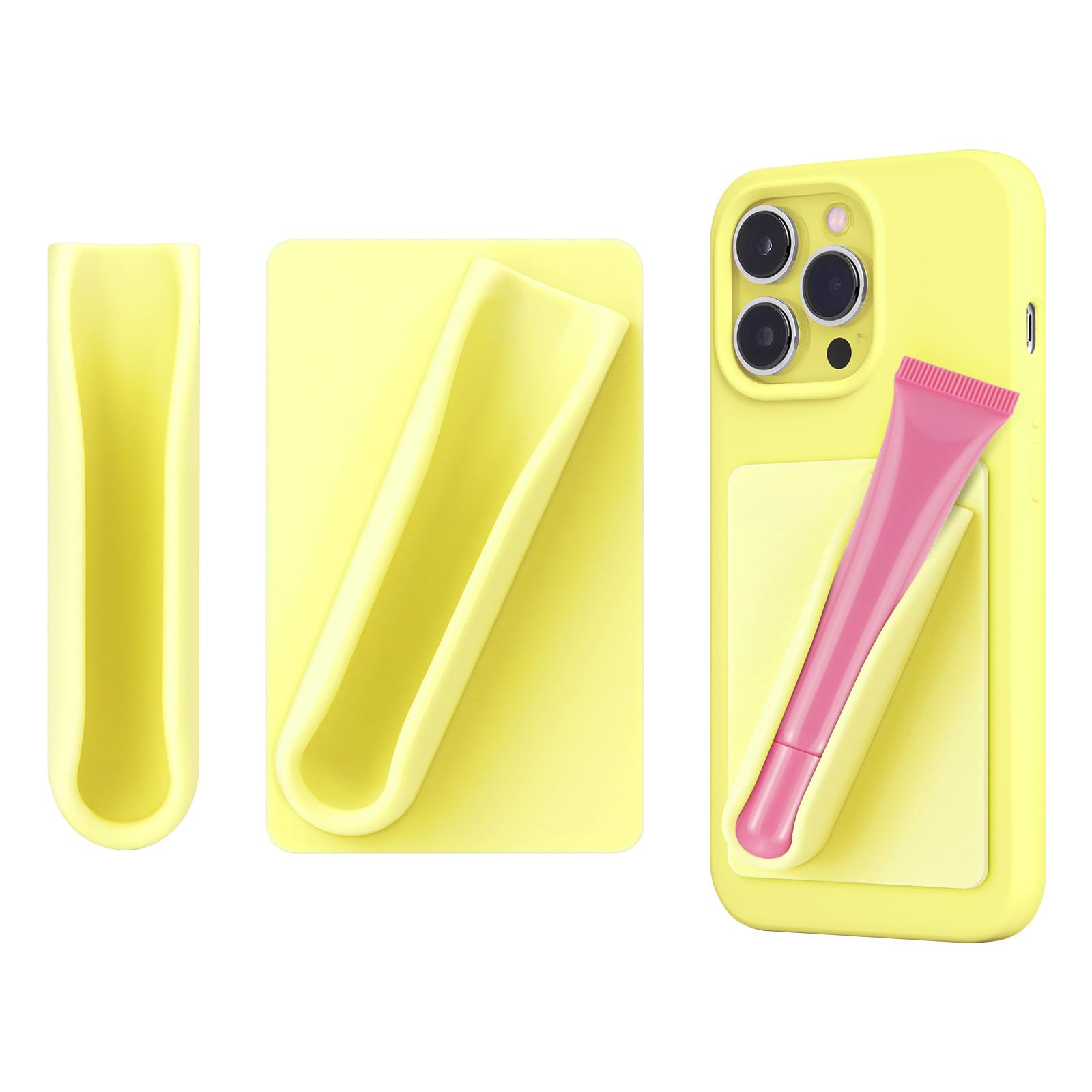 NBOOCUP 2 Pack Silicone Lip Balm Holder, Chapstick Holder for Cell Phone & Car Accessories, Stick On Rhode Phone Case Compatible with iPhone and Android Phone, Lip Gloss Phone Case, (Yellow) : NBOOCUP 2 Pack Silicone Lip Balm Holder, Chapstick Holder for Cell Phone & Car Accessories, Stick On Rhode Phone Case Compatible with iPhone and Android Phone, Lip Gloss Phone Case, (Yellow) :