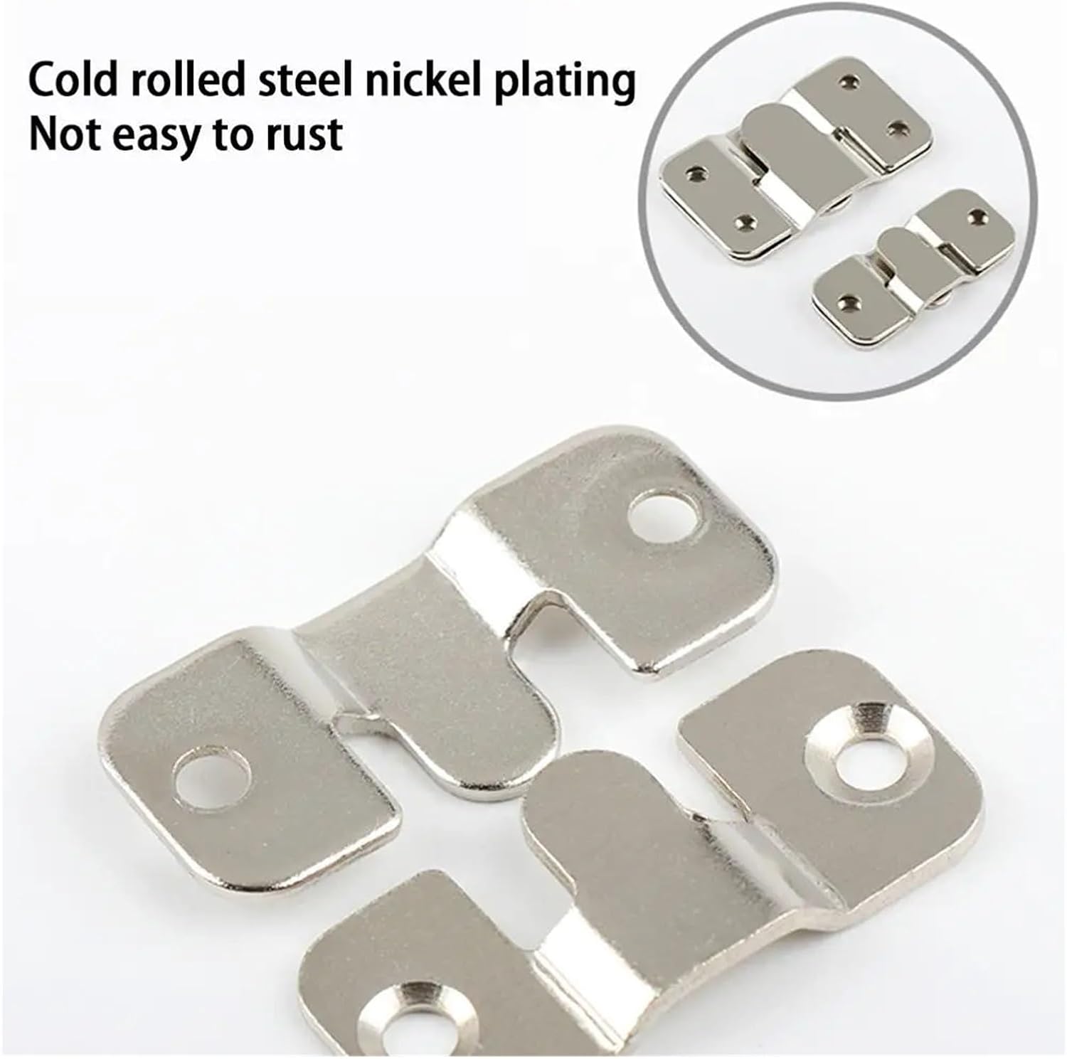 Stainless Steel Interlocking Picture Frame Hooks, 2-Piece Set, Suitable For Frames And Decorative Hangings