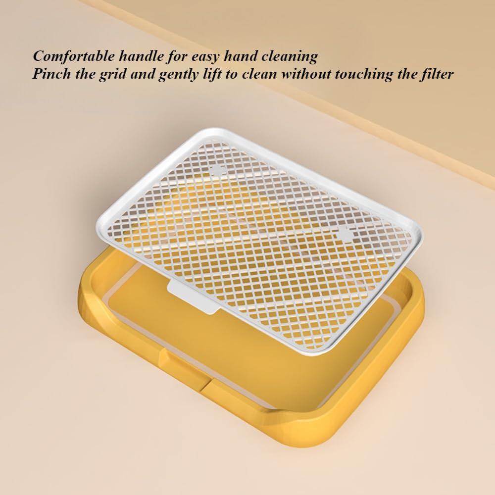 Pet Training Pads Holder Mesh Dog Toilet, Pee Pad Tray for Small & Medium Dogs, Elevated Grid Puppy Pad Holder Keeps Paws & Floors Clean 18.5''LX14.17''WX2.17''H (Green)