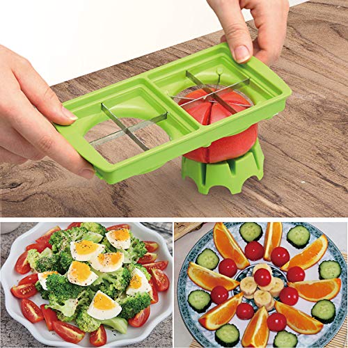 Vegetable Fruit Chopper Slicer with Container, Salad-Making Tool Set, Kitchenware, 6 Types of Blades