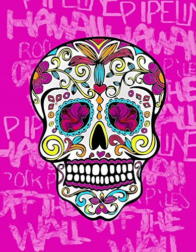 Sun and Surf - Toalla de Playa con diseño de Calavera Decorada con Flores (140 x 180 cm)