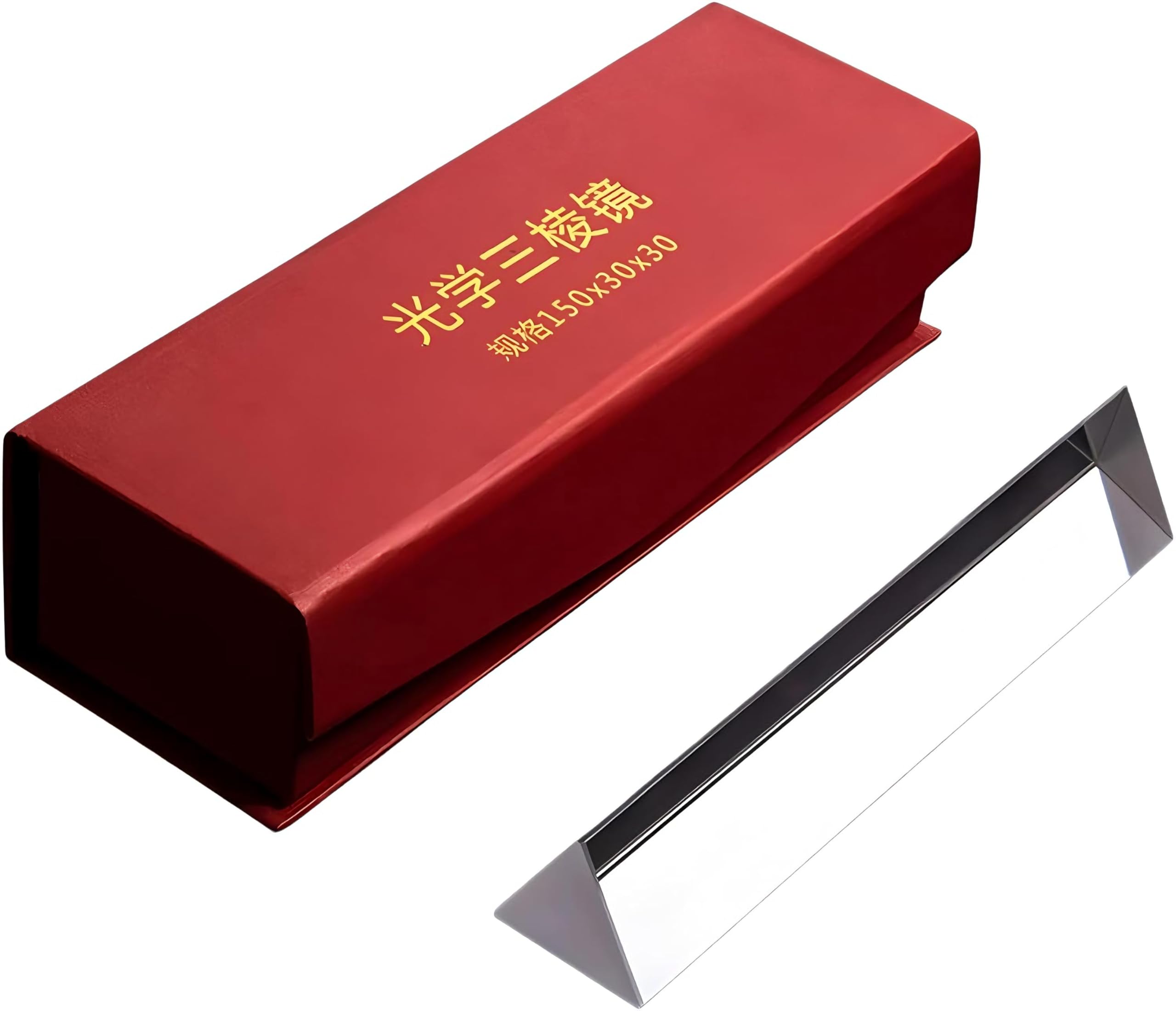 MAGIKON 6-Inch Optical Glass Triangular Prism - K9 Crystal for Teaching Physics Light Spectrum & Photo Photography