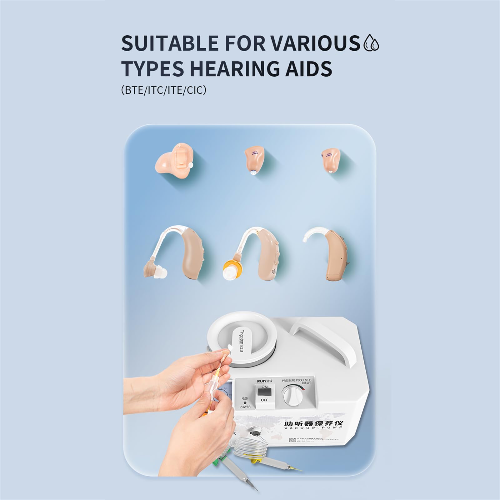 Essiccatore per Apparecchi Acustici, Strumenti per La Manutenzione degli Apparecchi Acustici, per Normali in-Ear, Condotto Uditivo E Condotto Uditivo Profondo