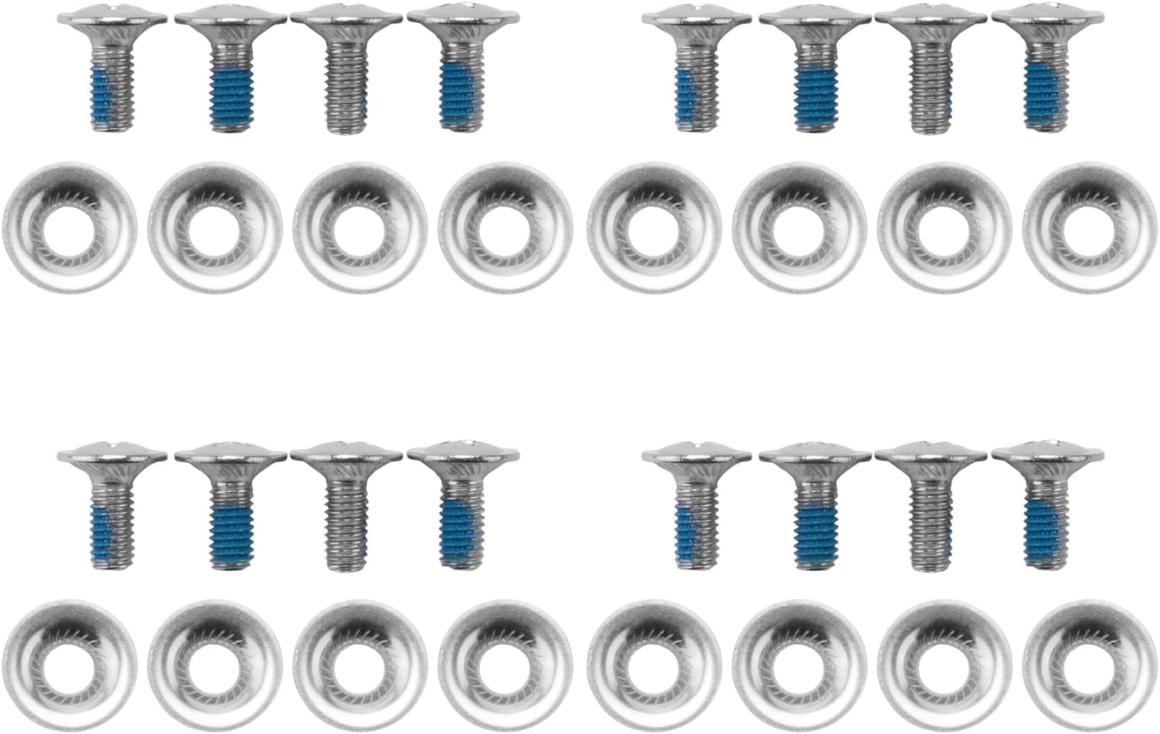 Snowboard Binding Screw Set Include 16 Pieces Snowboard Mounting Screws and 16 Pieces Snowboarding Screw Washers