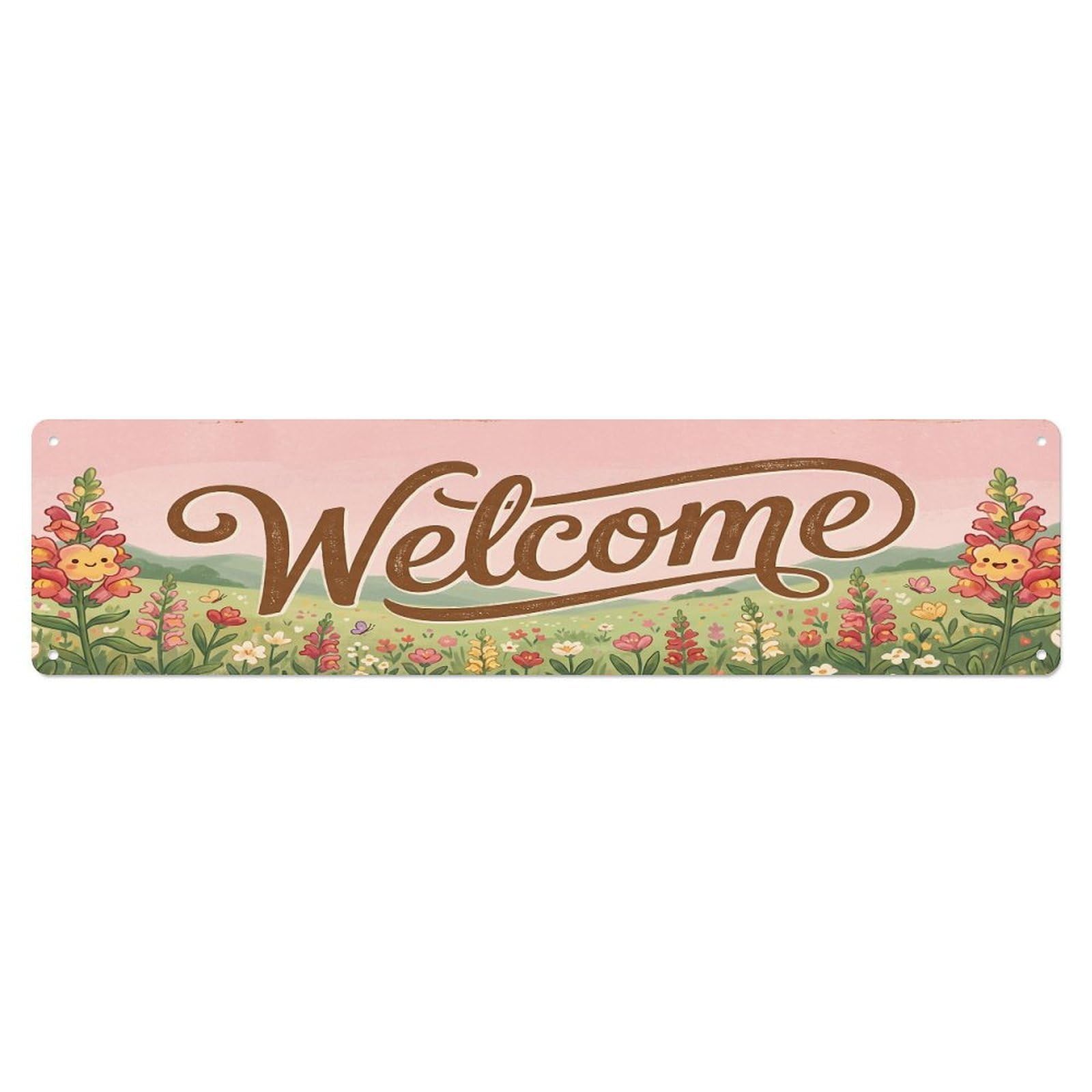 Vintage Welcome Snapdragon Playful Metal Tin Sign