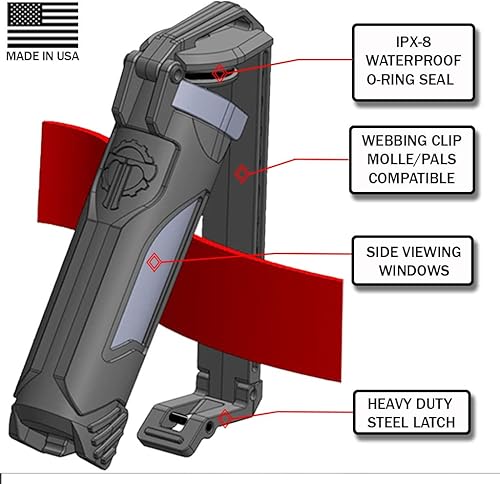 Miniatura 5 de Thyrm CellVault-18 Batería recargable de almacenamiento (tierra oscura plana), impermeable, para 18650, 18350, baterías CR123, fabricadas en Estados