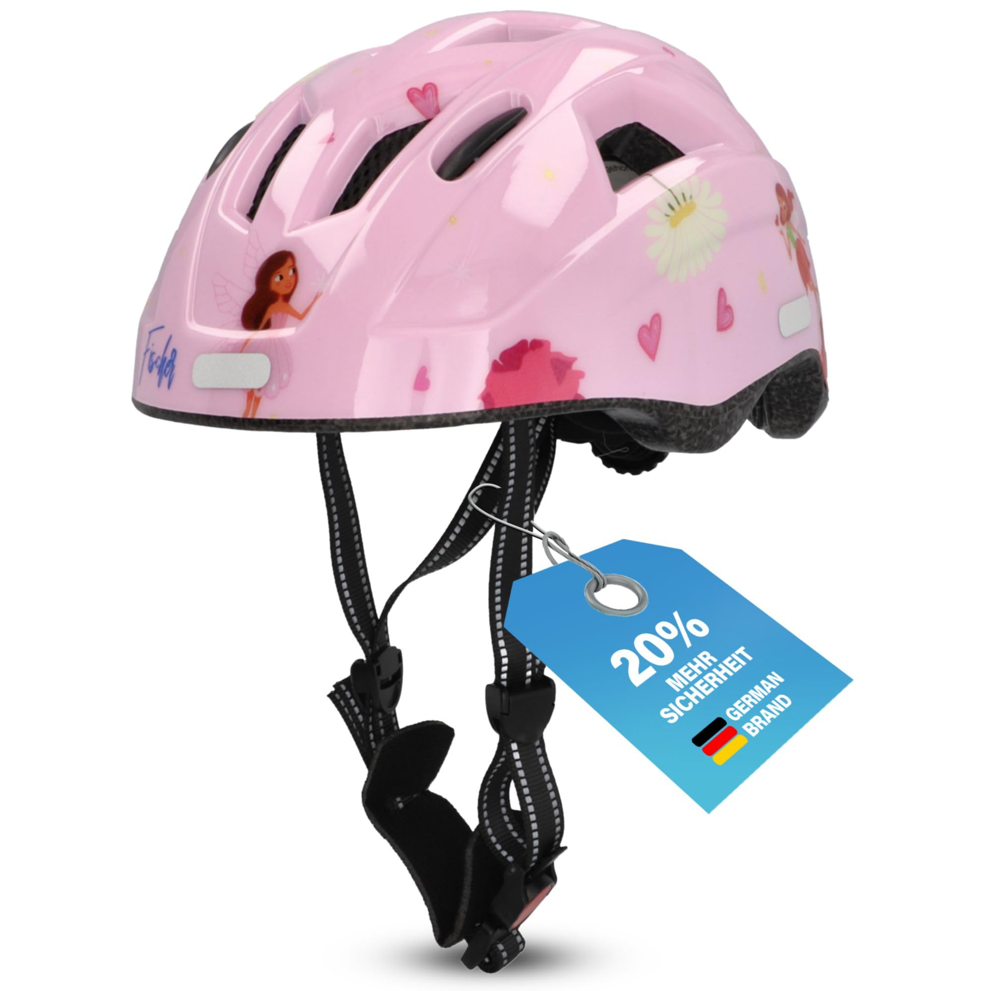 FISCHER Children's Bicycle Helmet Fairy XS/S 48-54 cm Pink with Integrated LED Rear Light