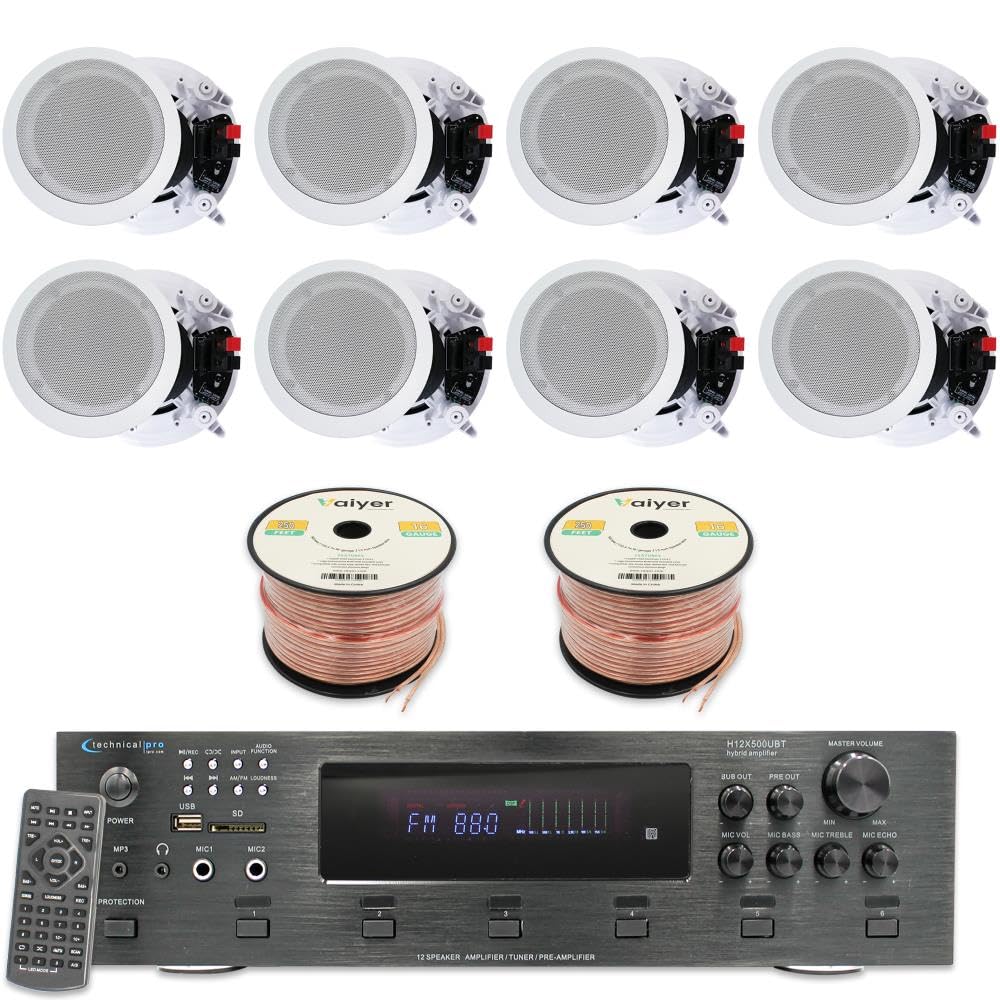 Technical Pro Home Theater System Kit - 6 ch 6000 Watts Bluetooth Amplifier