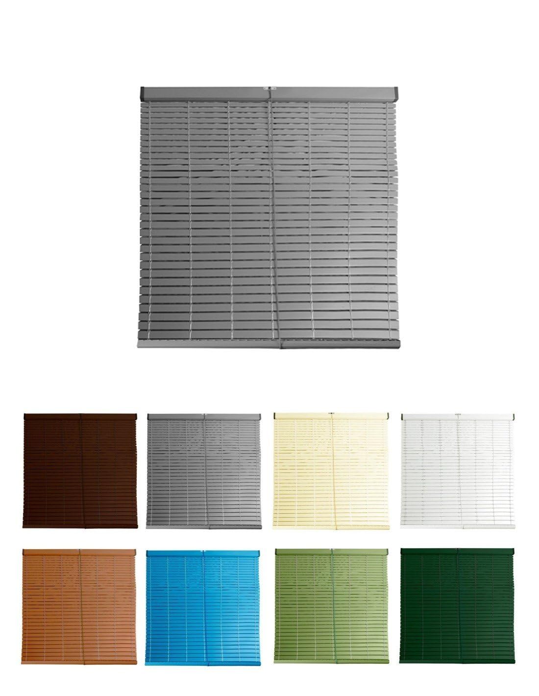 JARDIN202 - Persiana de PVC Alicantina con Polea Metálica | Persiana Enrollable | Estor Enrollable para Ventanas, Puertas, Salón y Cocina | 75 x 120 cm (Gris)
