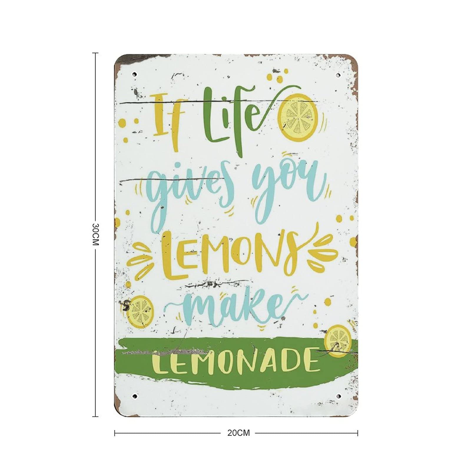 Retro Metall-Blechschild „When Life Gives You Lemons“ – 14 X 20 Cm, Aluminium, Vintage, Für Bar, Küche, Büro