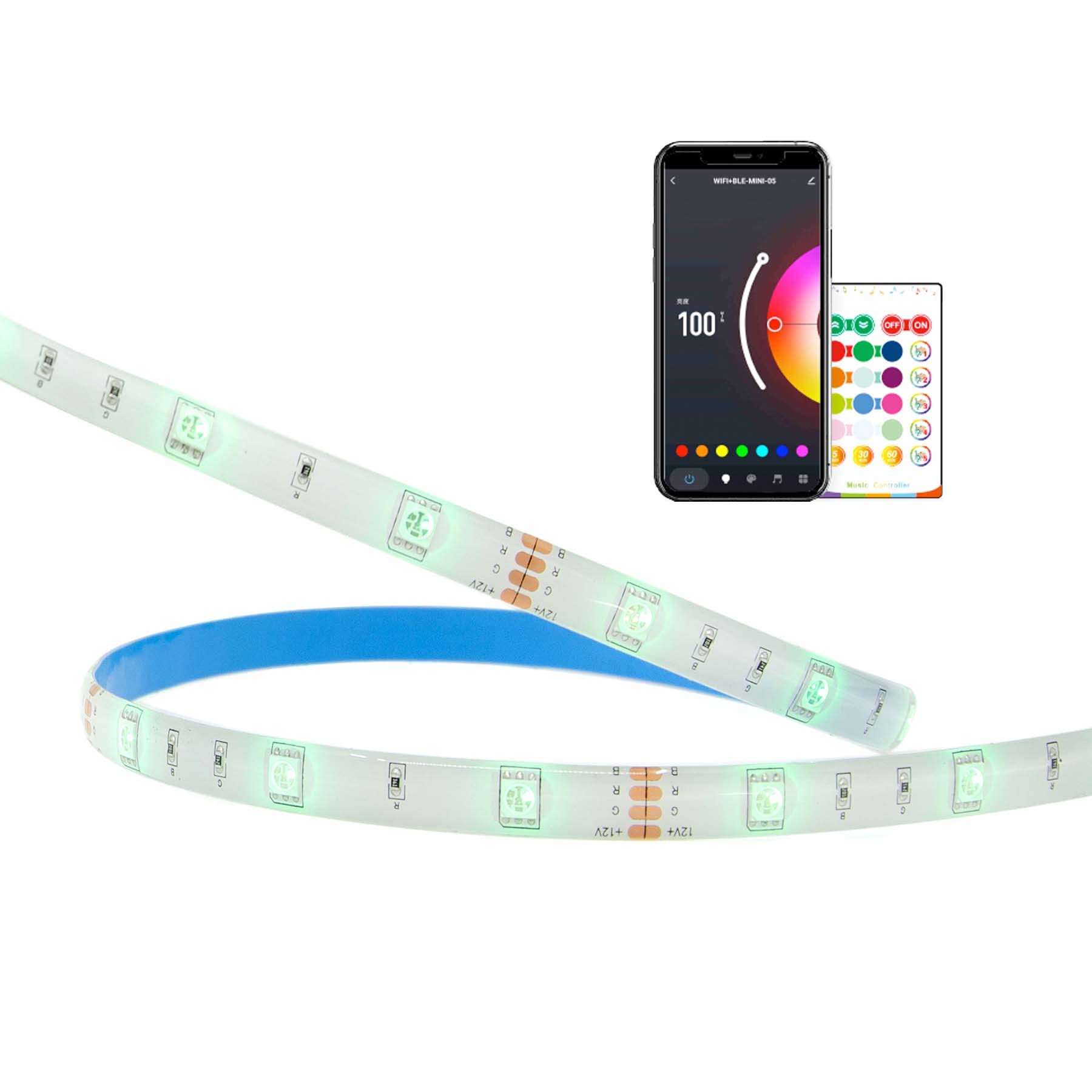 G.w.s Rgb G.w.s® Led Strip Light 10M (2X5m) With Ir Remote, 5050 Multicolour, Wifi Smart App Control, Works With Alexa And Google Assistant, Music Sync, Diy Decoration Lights
