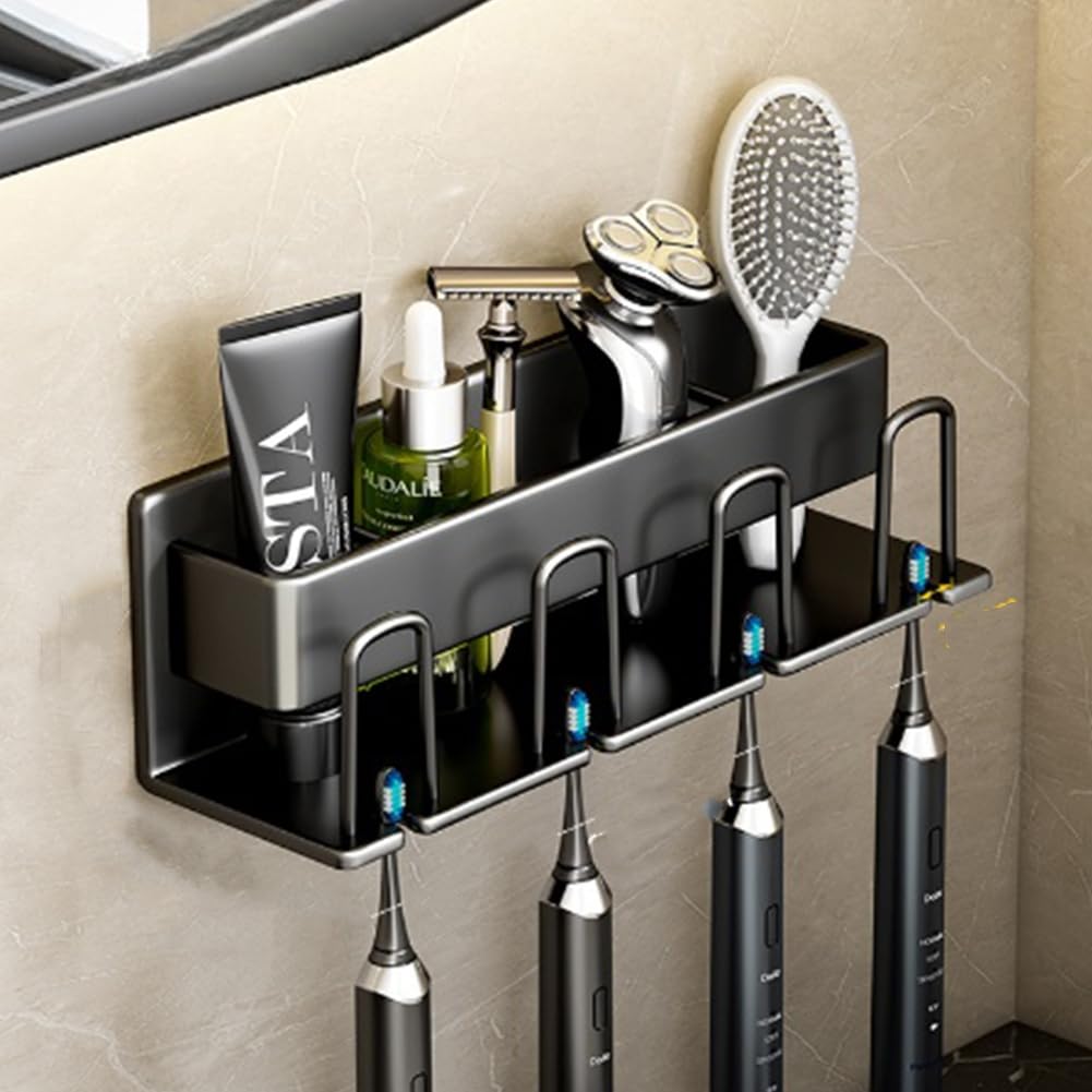 Soporte de almacenamiento de pasta de dientes y cepillos de dientes, soportes for cepillos de dientes, soporte de pared for cepillos de dientes, estante for cepillos de dientes eléctricos for baños, l