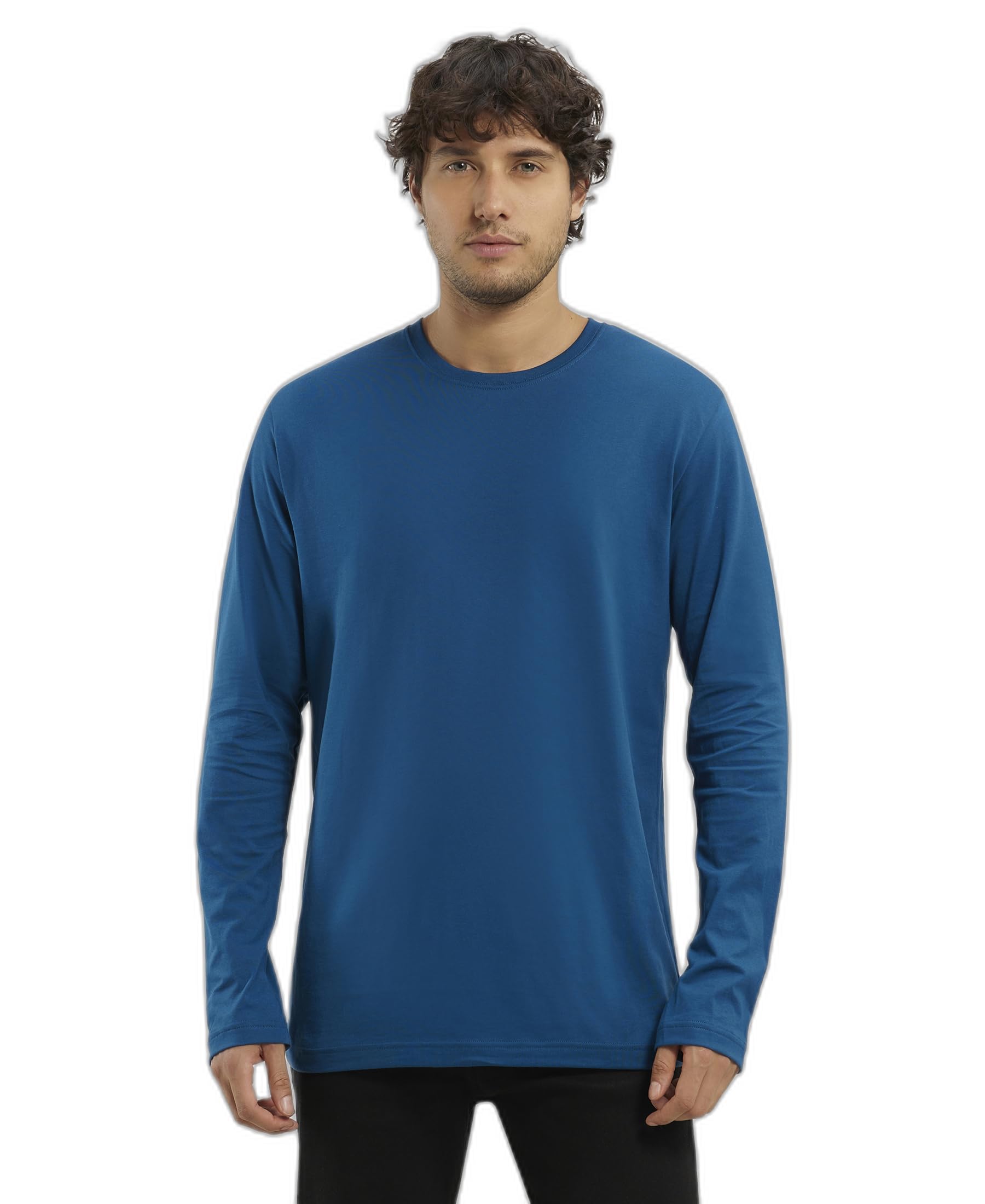 Jockey Men's Regular Fit Round Neck Full Sleeved T-Shirt AM95_Seaport Teal_M