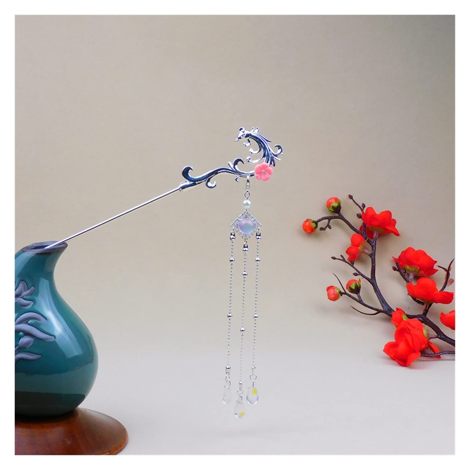 Ancient Chinese in Stile Cinese Hanfu Hairpin Female Accessori for Capelli Swaying Hairpin Simple Metal Hair Pins (Color : S)
