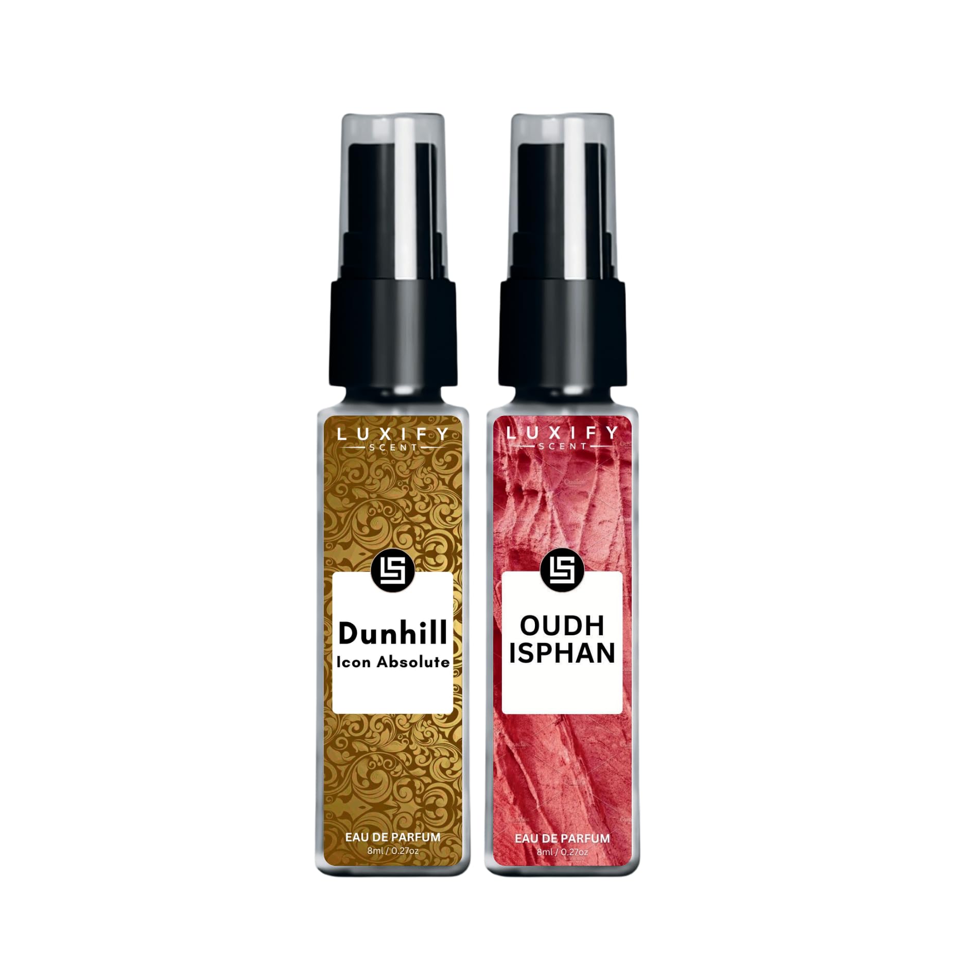 LUXIFY SCENT Icon Absolute & Oudh Isphan Eau De Parfum | Long-Lasting Fragrance | Scent for All Occasions, Travel Friendly Pocket Perfume | 8ml x 2
