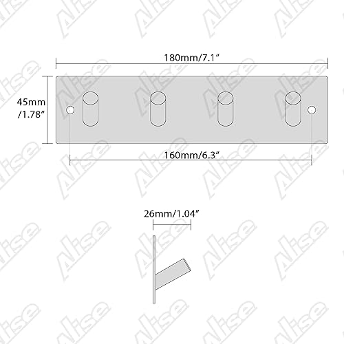Miniatura 2 de Alise Toallero de baño con gancho para ropa, toalla, toalla, perchero con 4 ganchos, perforación de pared o montaje autoadhesivo 3M, acero