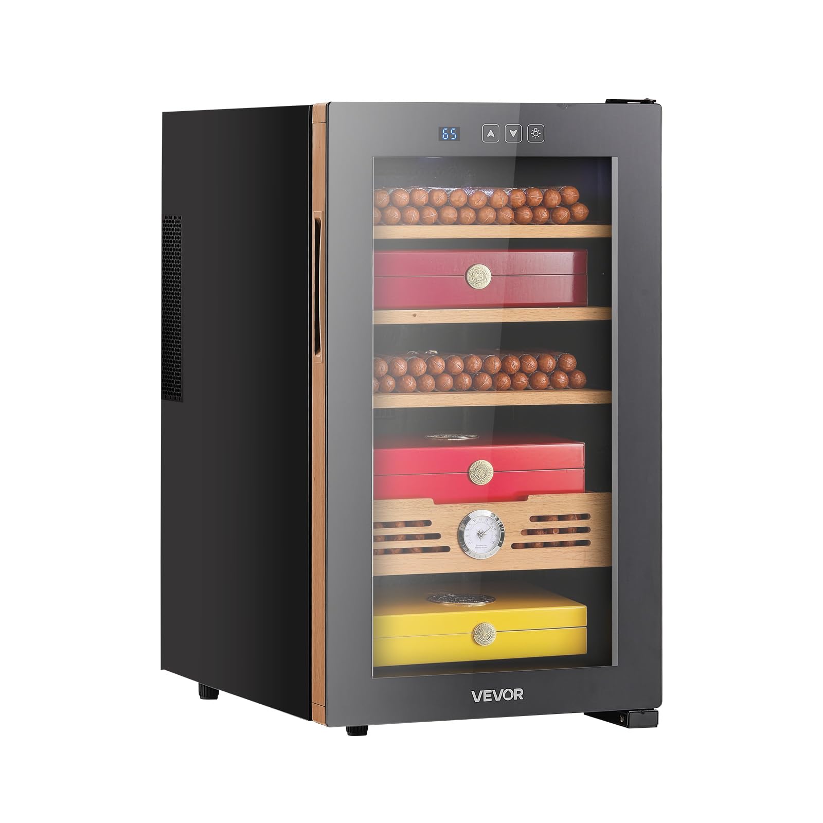 VEVOR Electric Humidor, 48L, 350 Counts Electric Cigar Humidor Cabinet with Cooling Temperature Control, Spanish Cedar Wood Shelves & Drawers, Mechani