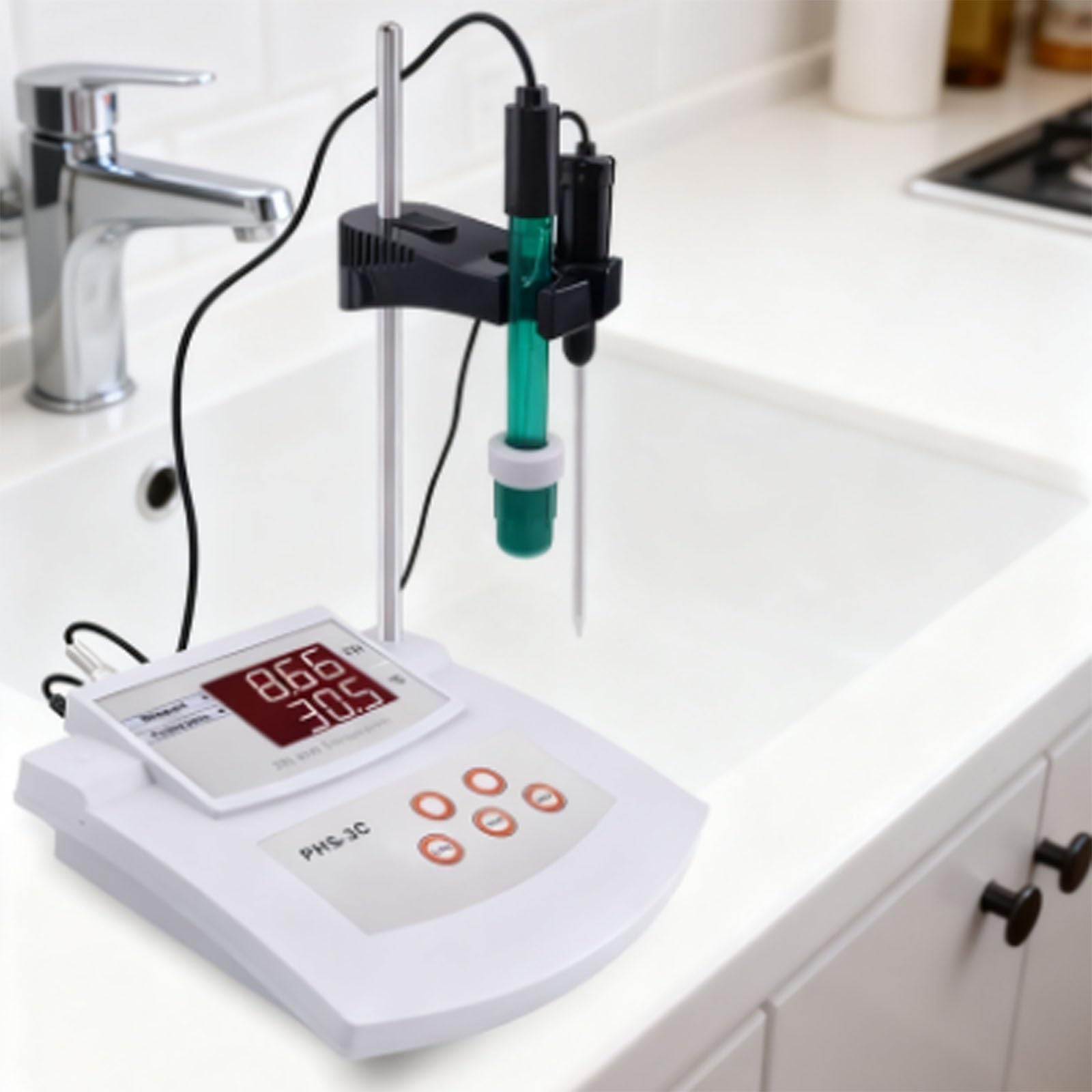Misuratore di pH da tavolo for laboratorio,tester di acidità e alcalinità del pH da laboratorio,misuratore di pH da tavolo ad alta precisione,tester di calibrazione automatica della temperatura