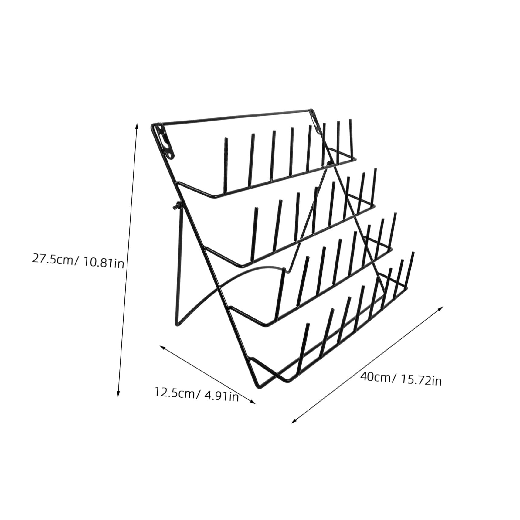 GLEAVI Estante de Pared Montaje Sencillo de Hierro Negro y Gran Capacidad de Almacenamiento para Cristalería de Laboratorio Adecuado para Secado y Puestos Temporales