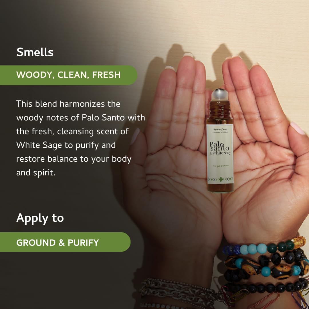 Palo Santo and White Sage Essential Oil Roll-On, 10ml, Aromafume 2
