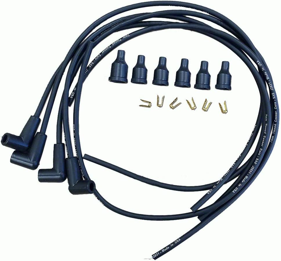 R1813 New Universal Spark Plug Wire Set (4 Cyl.) Solid Copper Wire Core
