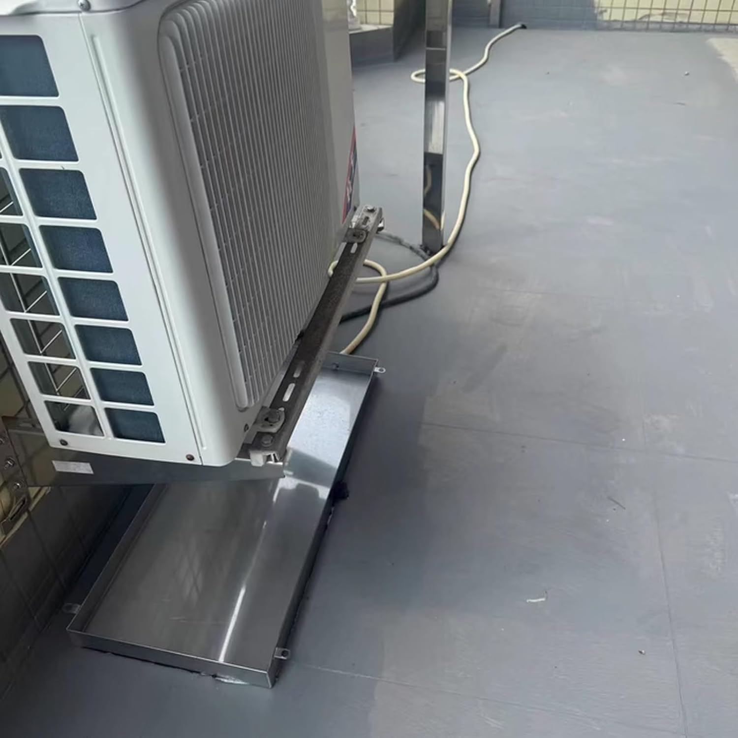 Miska odpływowa, trwała blacha odpływowa kondensatu do HVAC ręcznie spawana do użytku wewnątrz/na zewnątrz, 50 x 70 cm, szczelna, łatwa instalacja