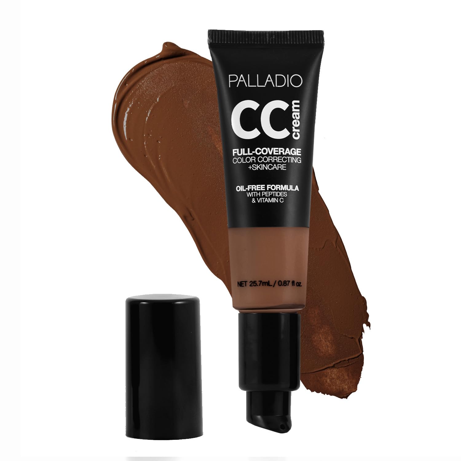 Palladio Full-Coverage Color Correction CC Cream, Oil-Free with Peptides & Vitamin C