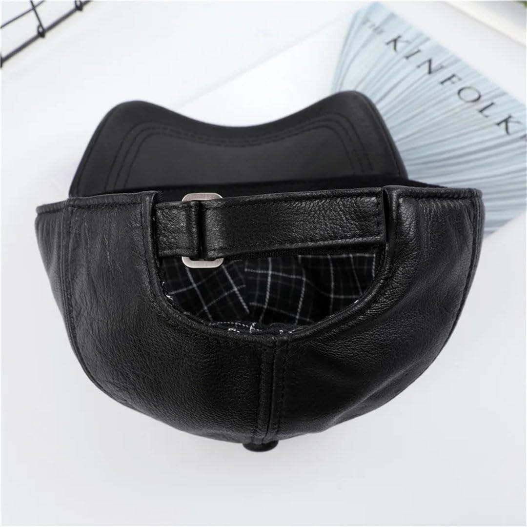 Gorra de béisbol de piel auténtica para hombre, ajustable, de piel auténtica