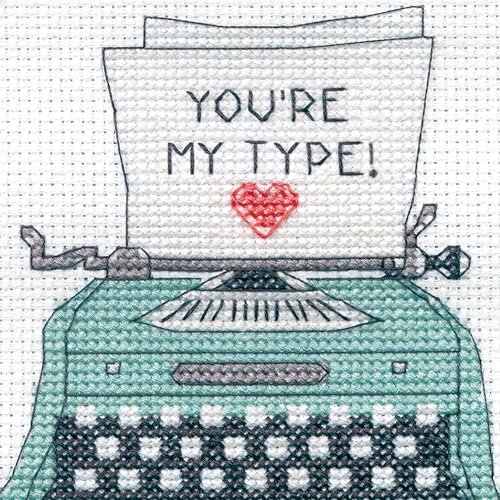 Image of Dimensions 72-70485 My Type Counted Cross Stitch Kit for Beginners, 6 inch Diameter, 14 Cnt. Aida, 5 Pieces