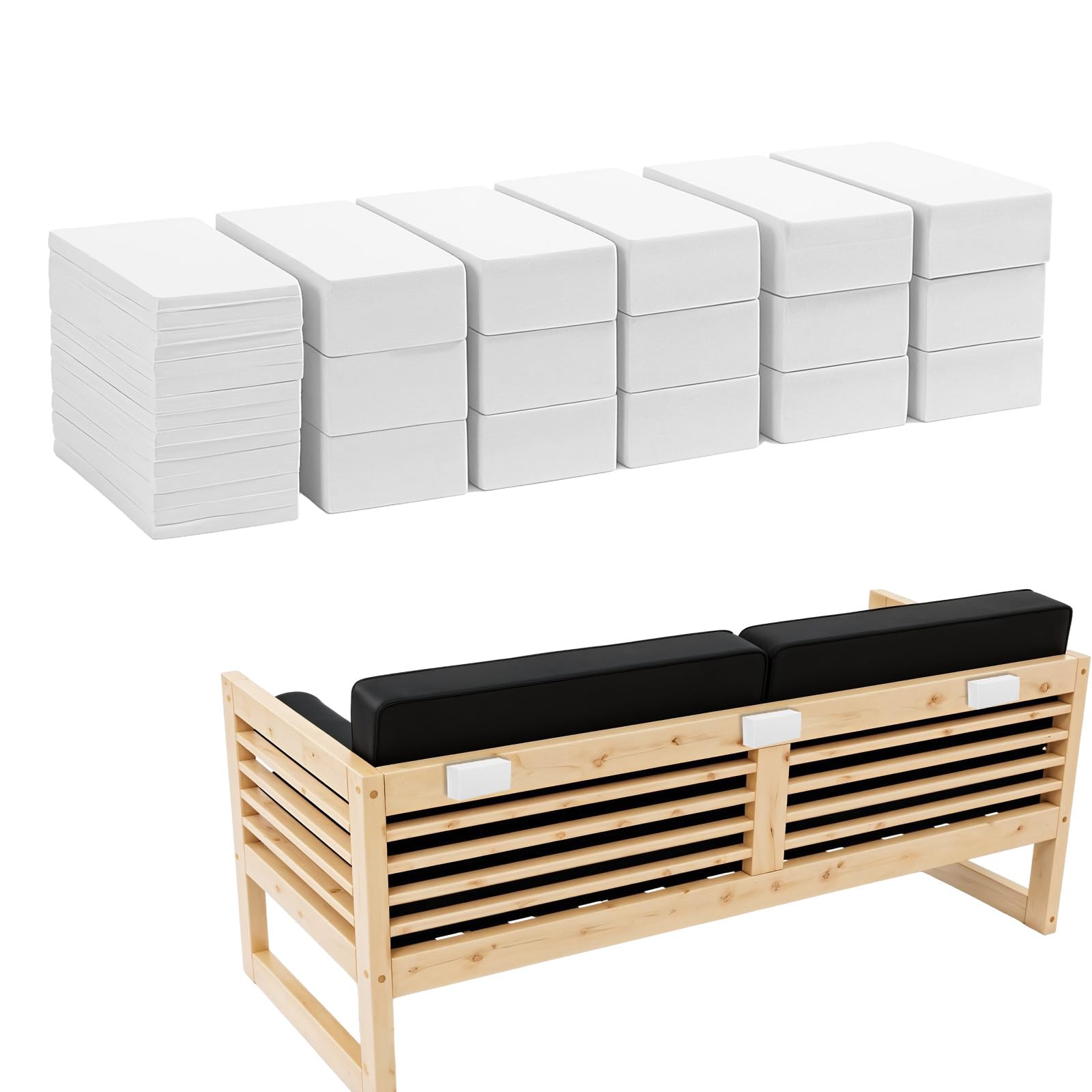 BOHUIZ 23 Pcs Headboard Stoppers for Wall, EVA Foam Anti Shake Furniture Pads, 10Pcs (20mm) + 13Pcs (3mm) Wall Protectors, Bed Noise Stopper,