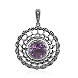 ELEGANTES DESIGN MIT BRASILIANISCHEM AMETHYST - Entdecken Sie den Amethyst Anhänger mit rundem 3 Karat Stein in 925 Silber, perfekt für stilbewusste Schmuckliebhaber und Einsteiger.