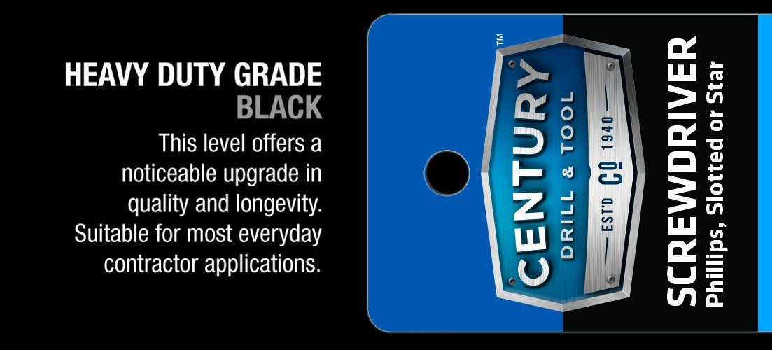 Century Drill & Tool 72121 Phillips Screwdriver, #2 by 1-1/2