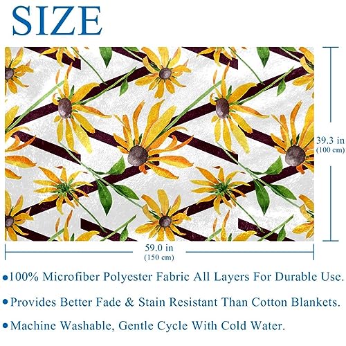 Couverture douce Rudbeckia Hirta plaid isolant thermique pour lit et camping