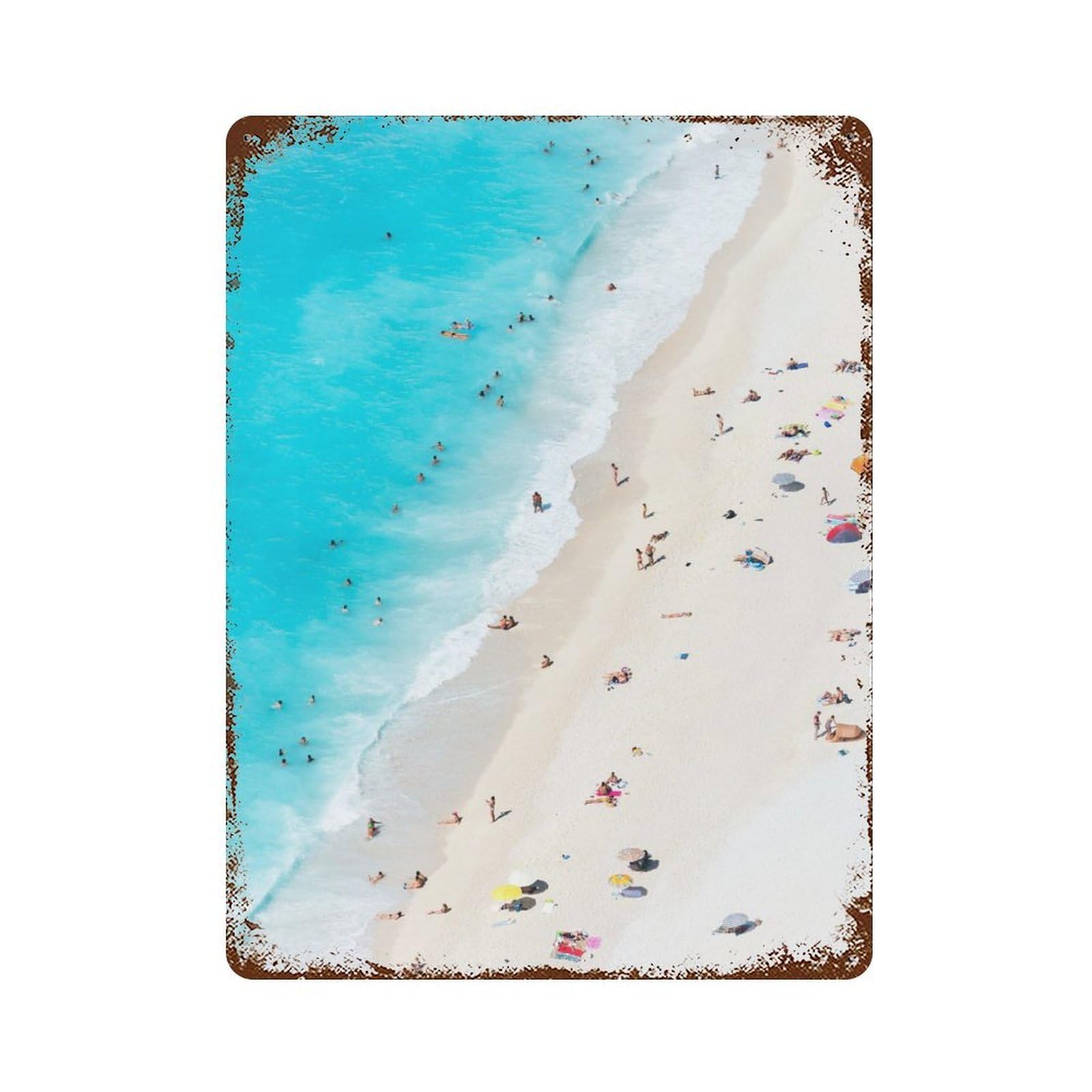 Myrtos Beach Kefalonia Vintage Metal Tin Sign 15.7"x11.8", Ideal for Cafe, Home Bar And Lounge Decor