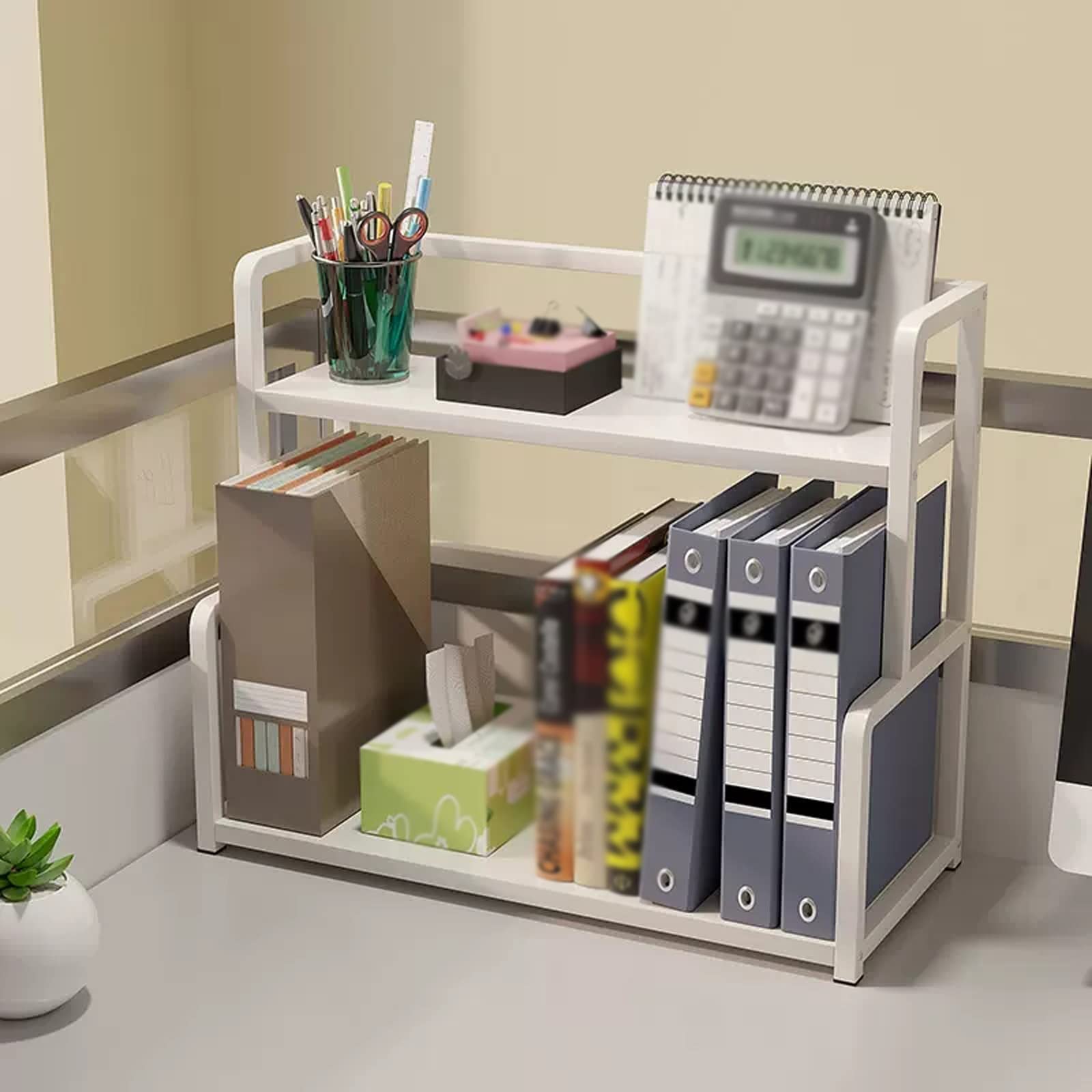 Decopatent® Bureau organizer - Bamboe - Hout - Met boekenhouder - Boekenstandaard - Boekenrek - Buro organizer - Boekenplank - Decopatent