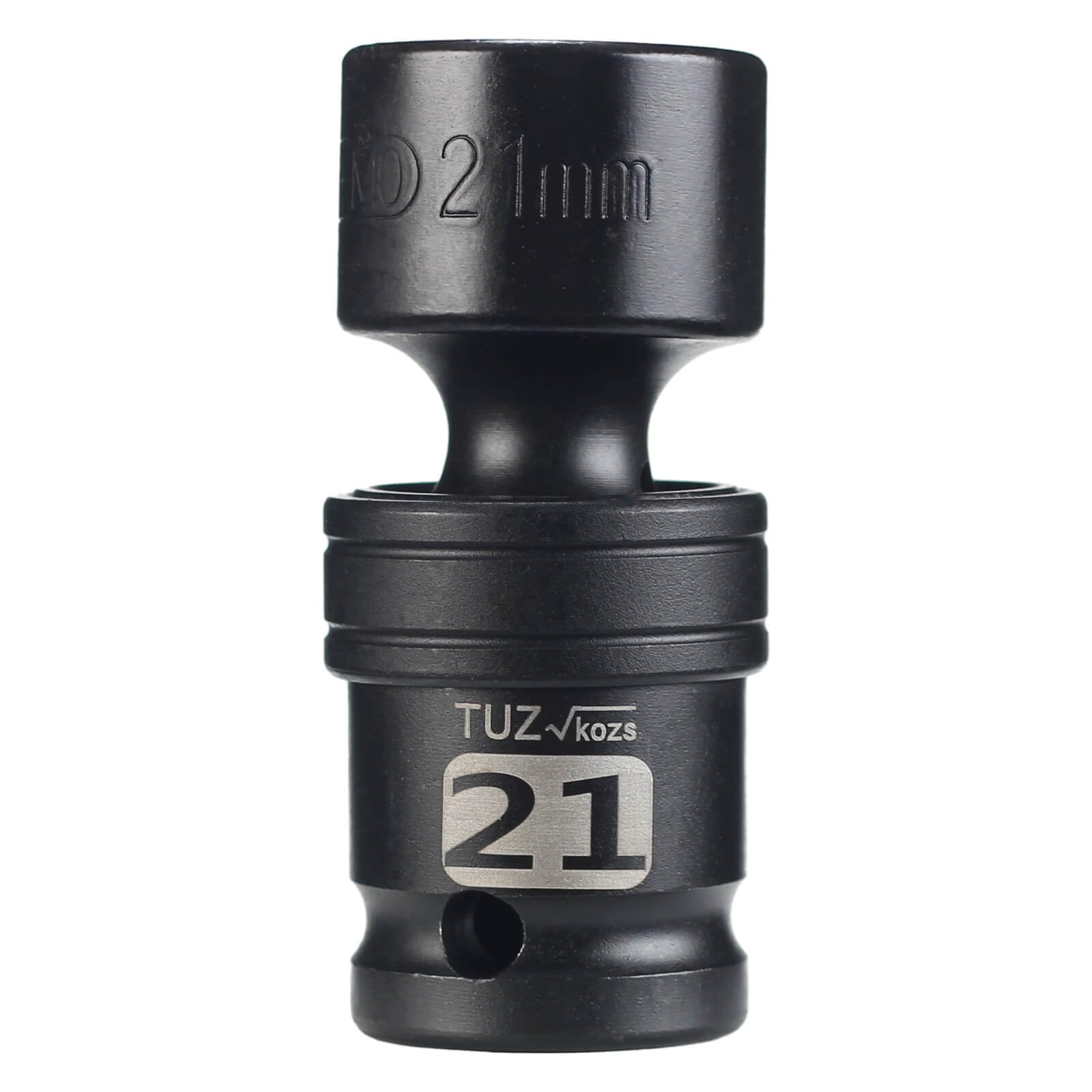 1/2" Drive Metric 21mm Shallow Universal Swivel Impact Socket, 6PT, CR-MO