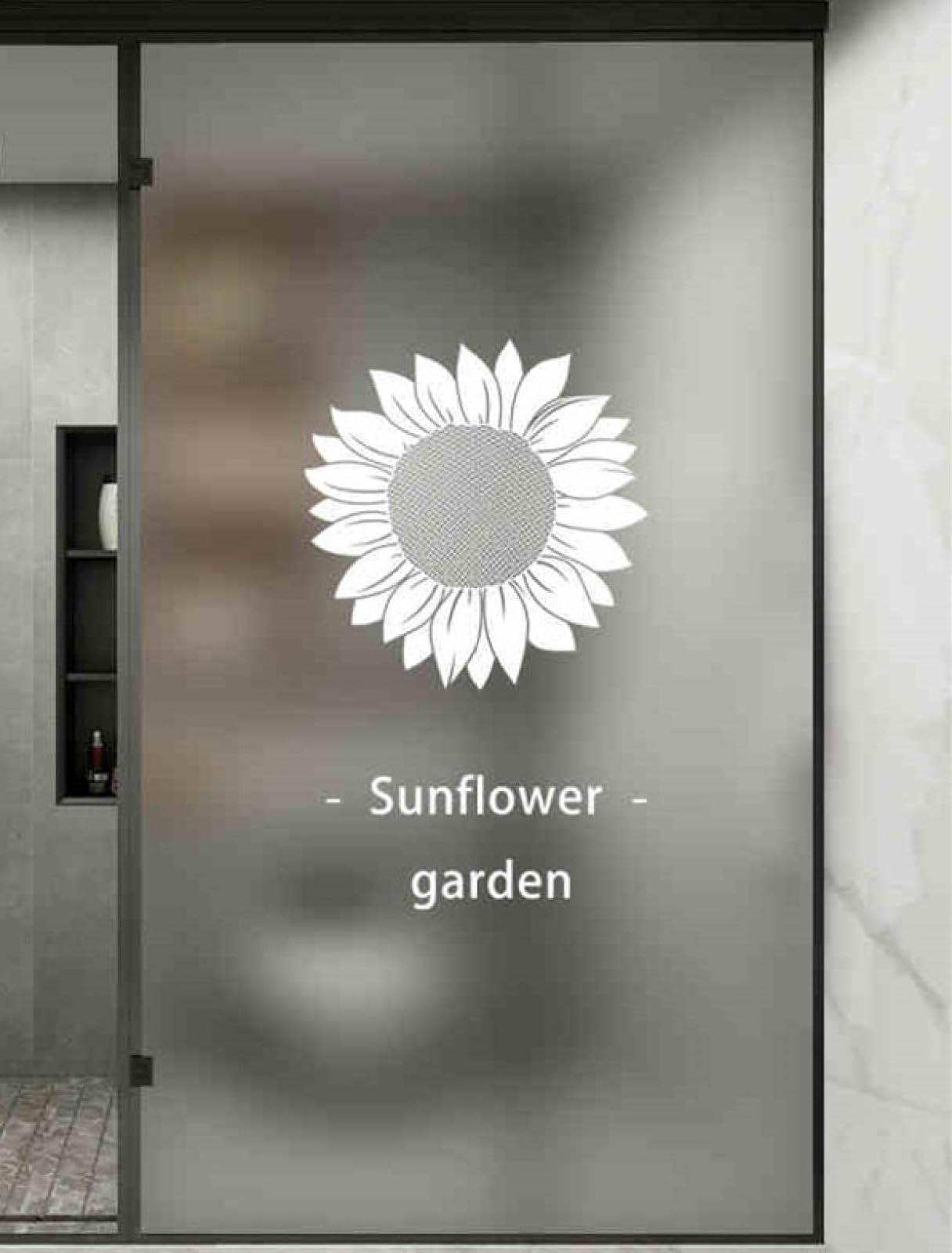 Window Film Privacy White Sunflower Glass Frosted Privacy Film For Glass Windows Static Cling No Glue Window Films Covering Self Adhesive Anti Uv For Office Bathroom Home 60x120cm/1pcs