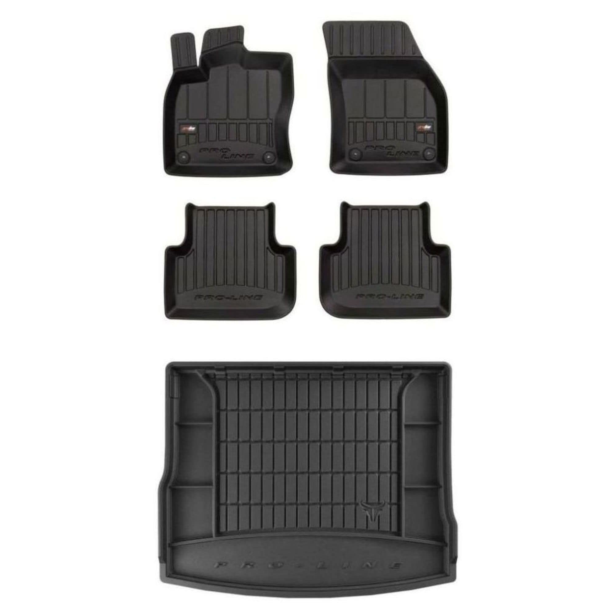 Motos Rubberen vloermatten voor Volkswagen Tiguan Allspace 2017-2024, verbeter je rijcomfort met de zwarte 3D antislipmat voor alle