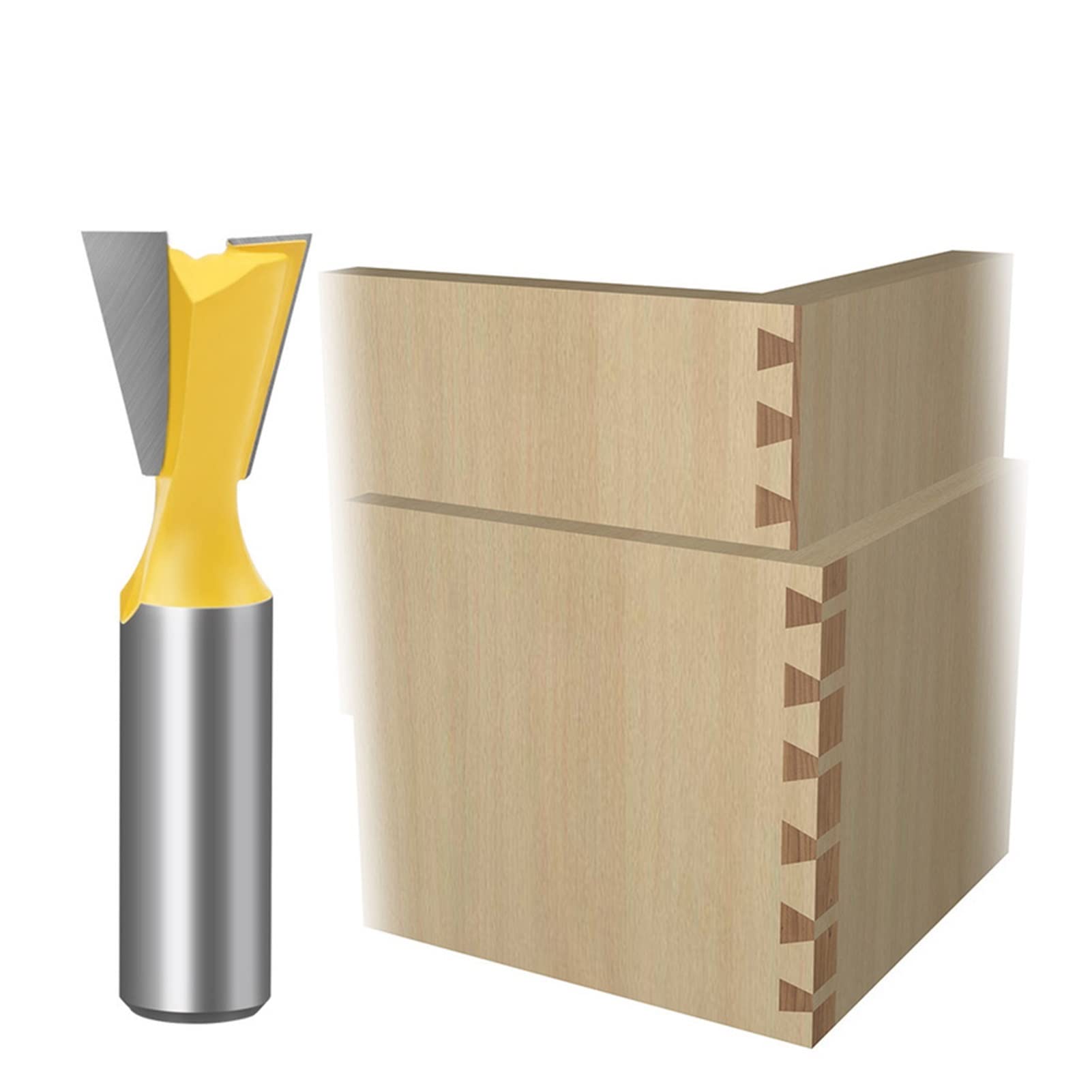 Hartmetall-Fräser, 1 Stück, 12 mm Schaft, Schwalbenschwanz-Schaftfräser, Holzschnitzerei-Bits, Legierungskopf-Fräser für Holz, Schwalbenschwanz (Schneidenlänge: 5)